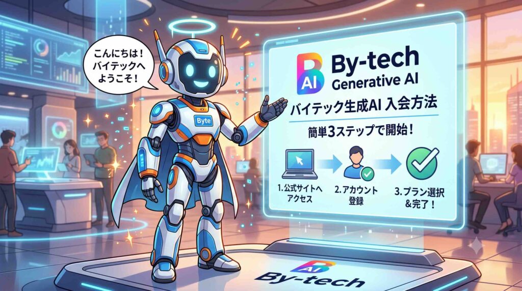 バイテック生成AIの入会方法を話すAI