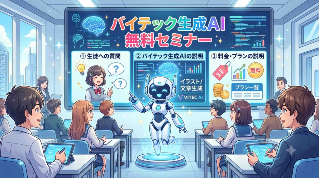 バイテック生成AI 無料セミナーの内容を説明するAI