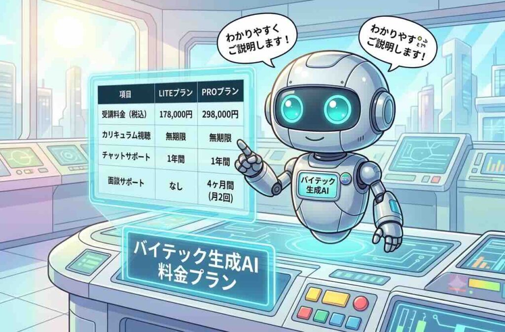 バイテック生成AIの料金プランを話すAI