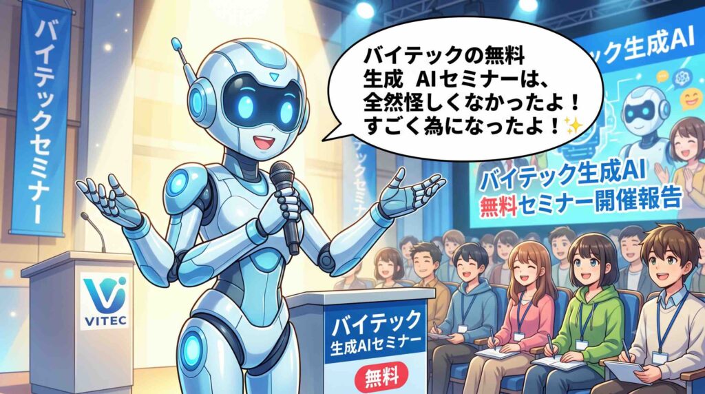 バイテック生成AIの無料セミナーは怪しくなかったと話すAI