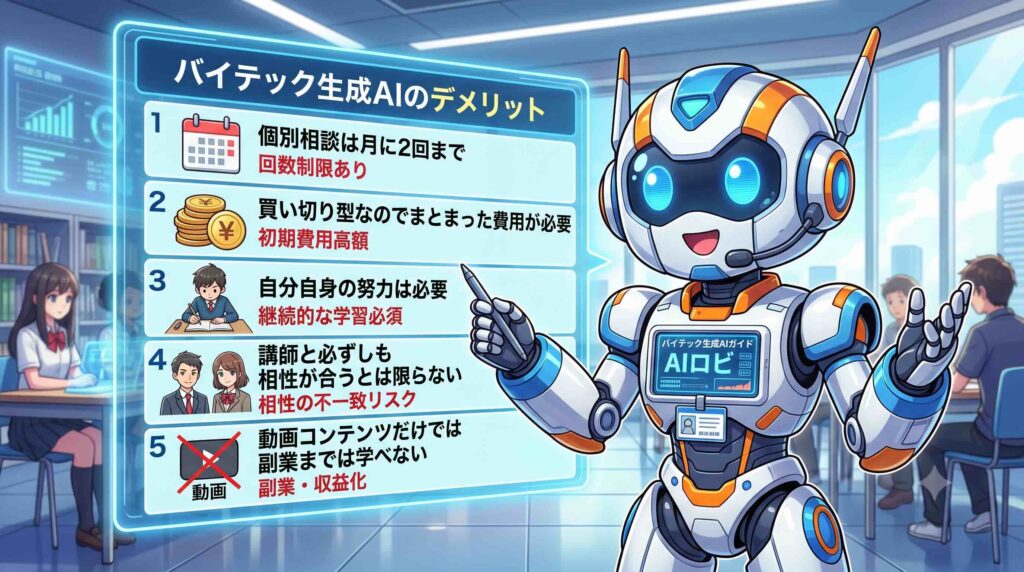 バイテック生成AIのデメリットを語るAI
