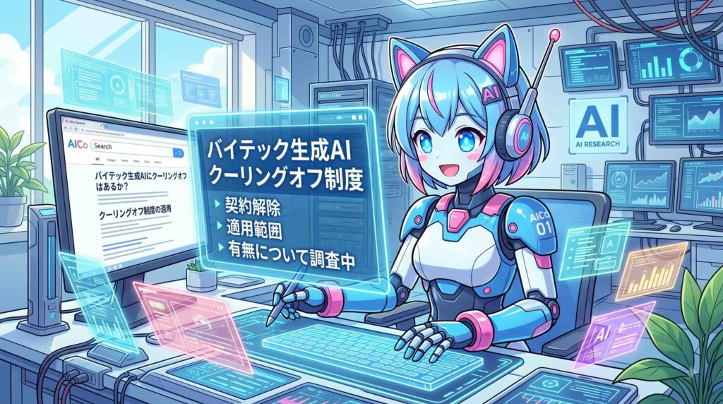 バイテック生成AIにはクーリングオフはないのか調べるAI