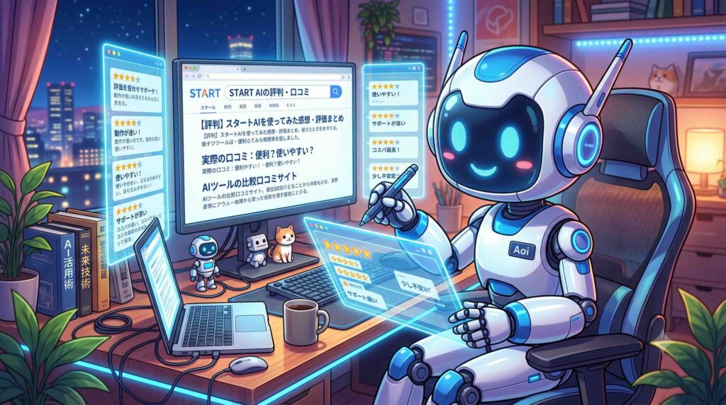 スタートAIの評判や口コミを調べているAI