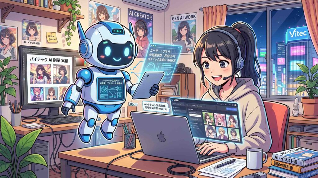 バイテック生成AIでAI副業している人を調べているAI