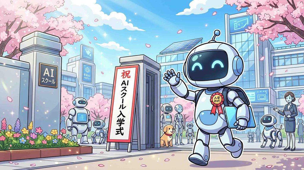 AIスクールに入学するロボット