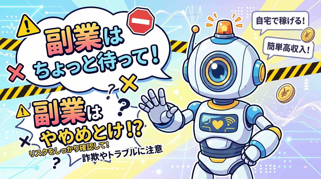 初心者はやめた方が良いAI副業を紹介するロボット