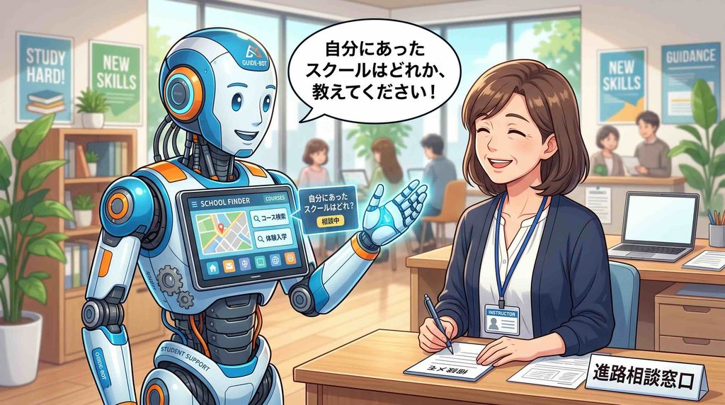 【対象者別】おすすめ生成AIスクールを尋ねるAI