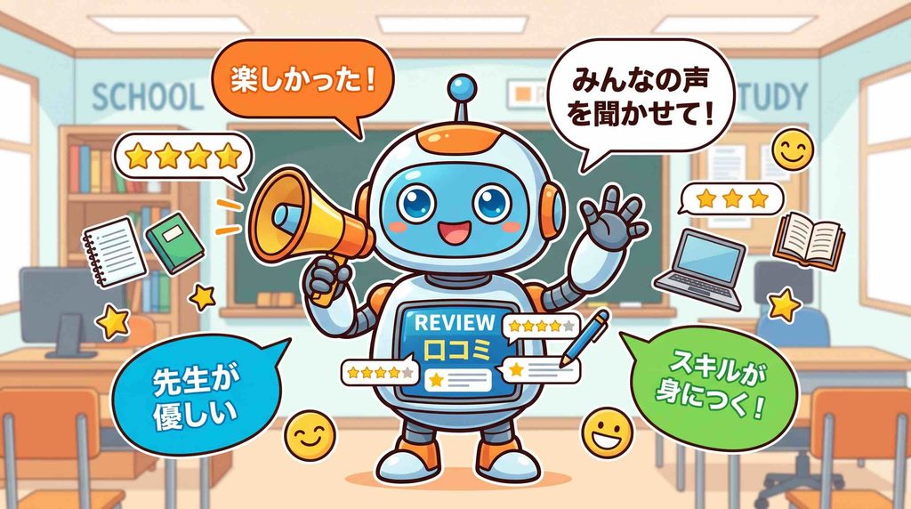生成AIスクールの口コミまとめるロボット