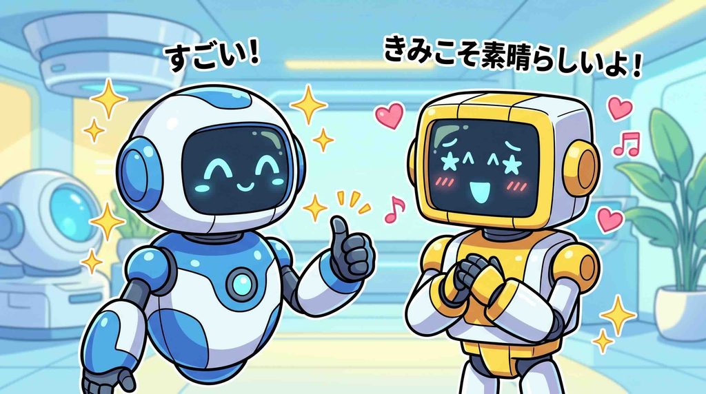 生成AIスクールのメリット比較するロボット